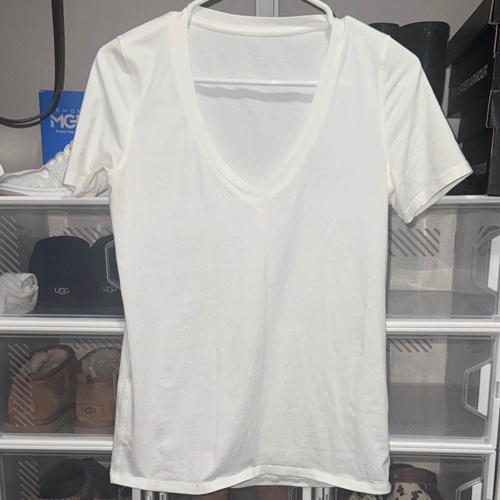 Lululemon Athletica White V-Neck Tee